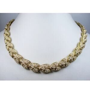 D'Orlan Gold Plated Necklace with Pearls 16-17" Length